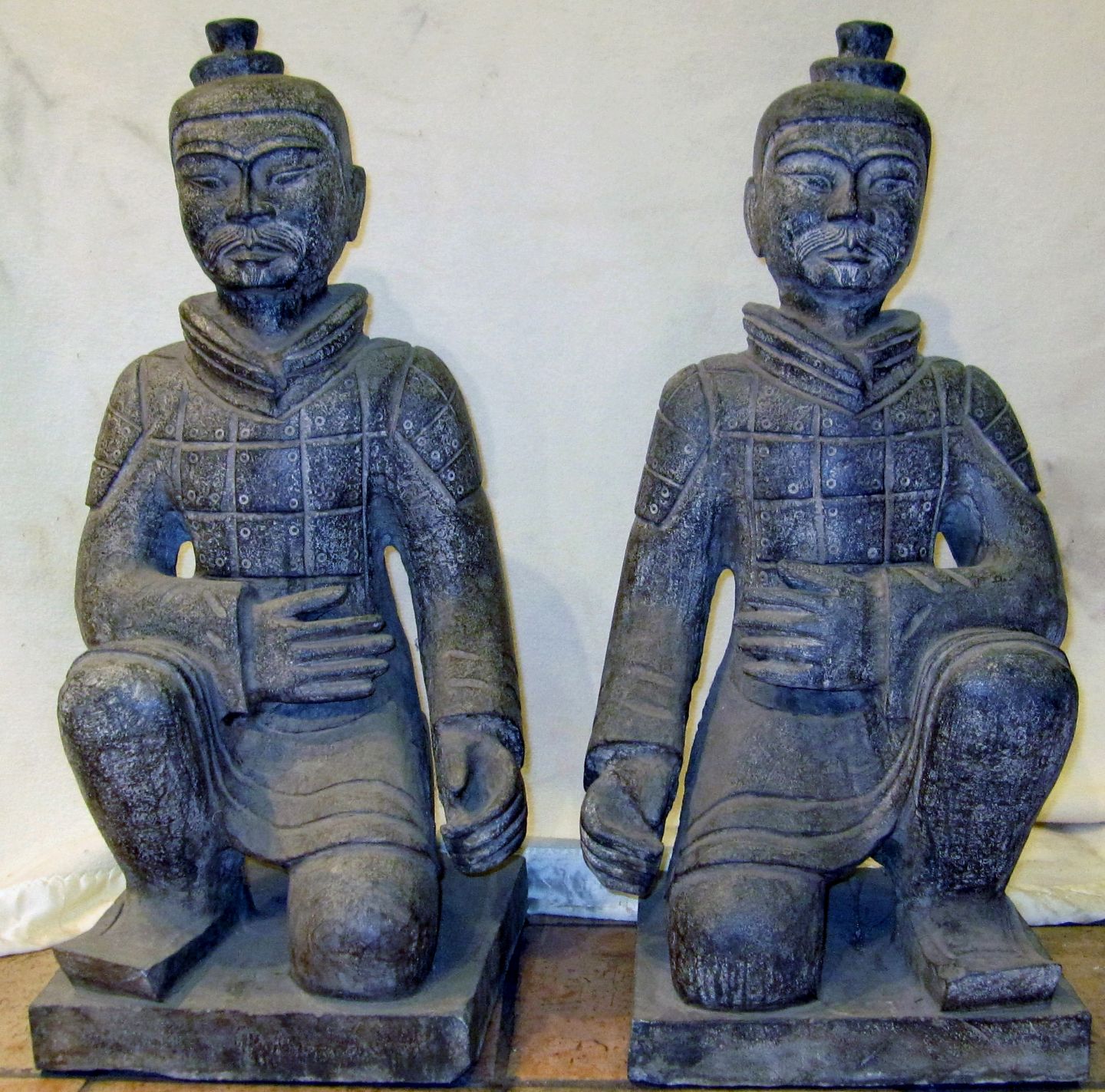 48093-B12 Pair of carved stone tomb gurdians.JPG